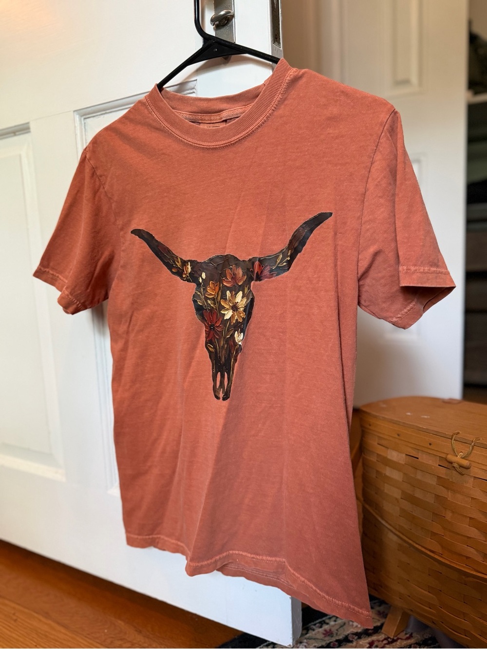 Short-Sleeve Floral Bull Skull Tee - Picture 2 of 4